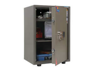 Офисный сейф VALBERG ASM-63T EL сбоку полуоткр