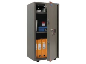 Офисный сейф VALBERG ASM 90T EL сбоку полуоткр