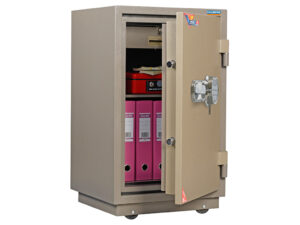 Огнестойкий сейф VALBERG FRS-80.T-EL сбоку полуоткр